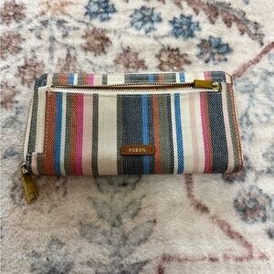 Fossil Women's Multicolor Striped Wallet
